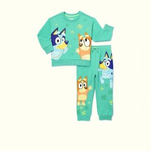 Disney’s Bluey 2T Toddler Child St. Patrick's Day Pullover Joggers Set NWT